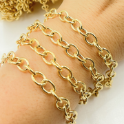 Y63GP. Gold Plated 925 Sterling Silver Smooth Oval Link Chain